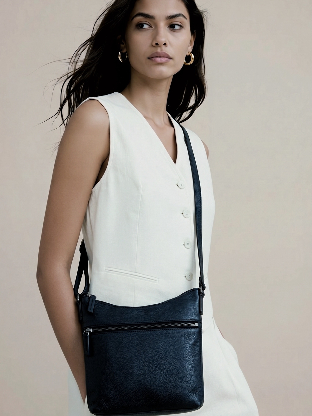 Margot New York Black Genuine Leather Purse